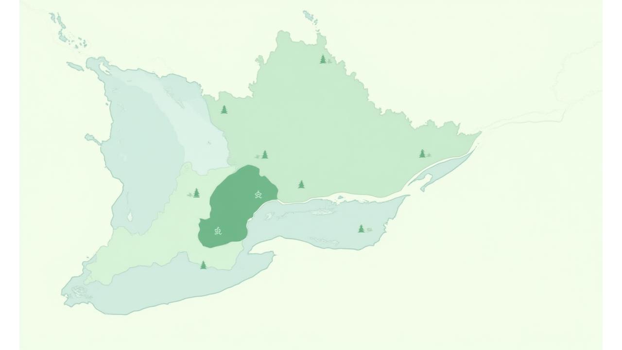 Map of Ontario highlighting Terra Nova Scales' conservation partnership network